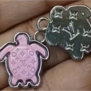 LV Pink and Silver Turtle Charms